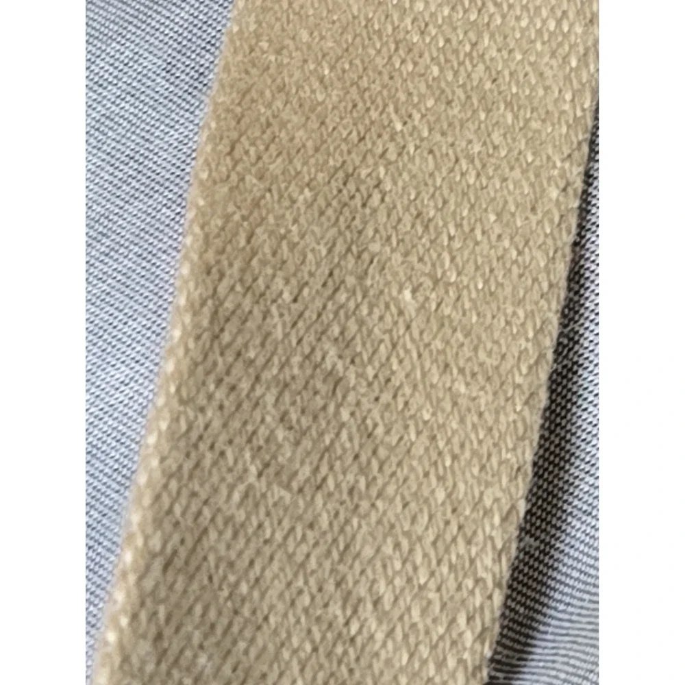 Vtg Lands End Men 32 Woven Cotton Web Leather Belt Brass Buckle Ivy Preppy USA
